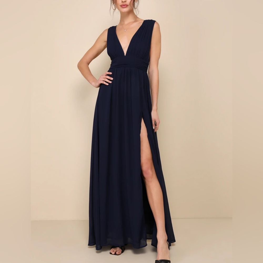 Lulus Heavenly Hues Navy Blue Maxi Dress